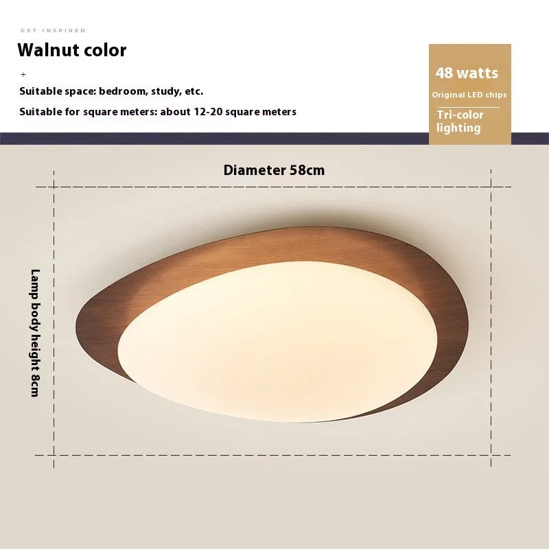 Chinese style master bedroom ceiling lamp with iron body and acrylic shade in multiple size options
