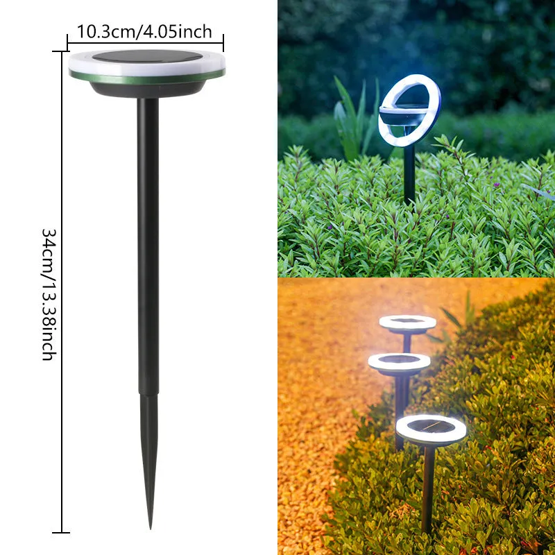 Solar lawn light with 12LED rotating design for outdoor garden illumination in colour or white light