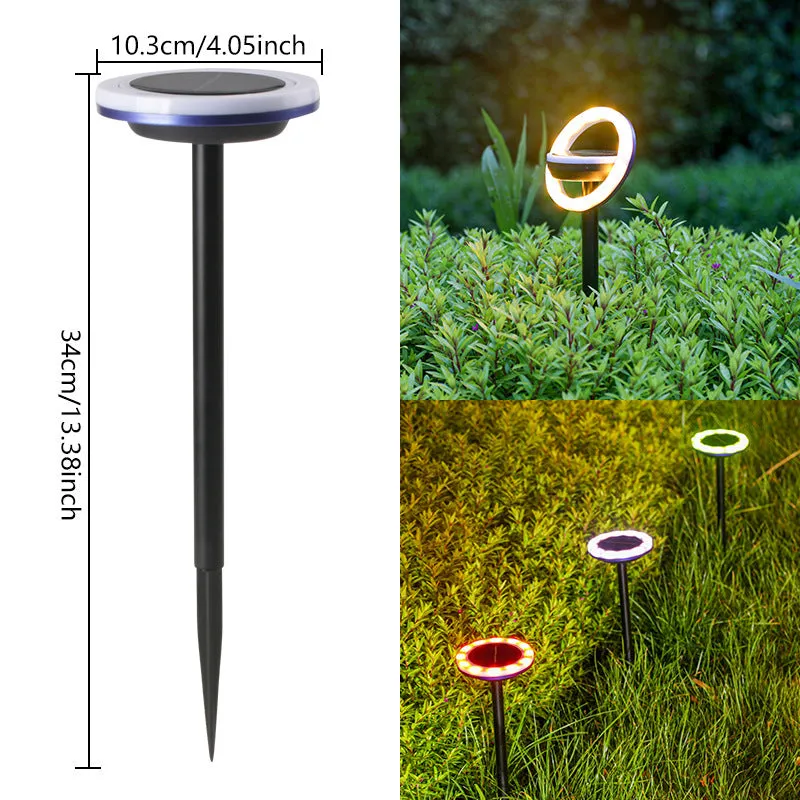 Solar lawn light with 12LED rotating design for outdoor garden illumination in colour or white light