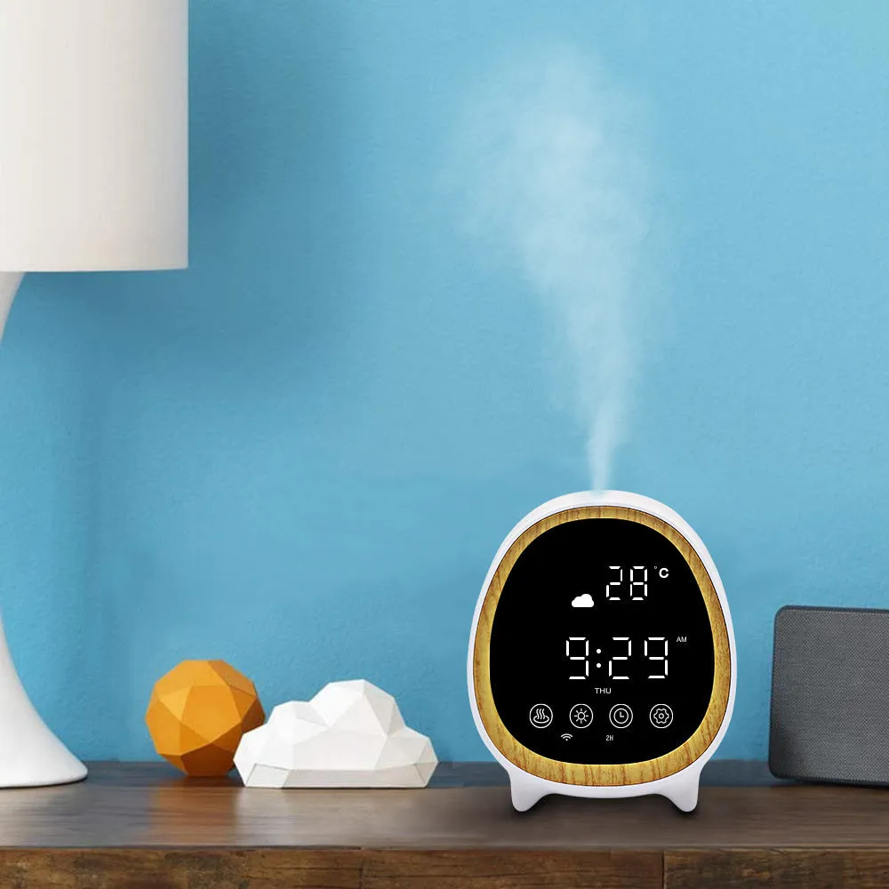 Black round smart WIFI aroma diffuser humidifier air purifier with UK plug