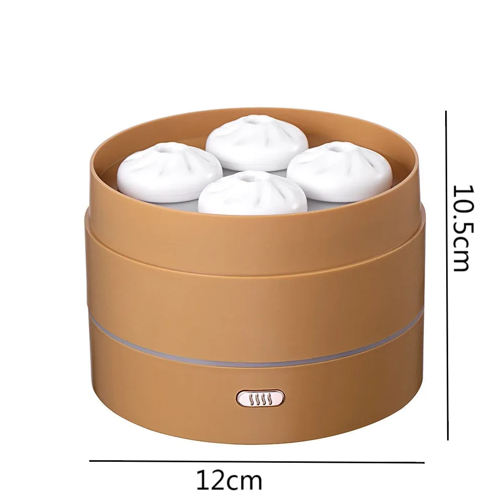 Coffee brown ultrasonic aromatherapy diffuser with four spray nozzles and LED light