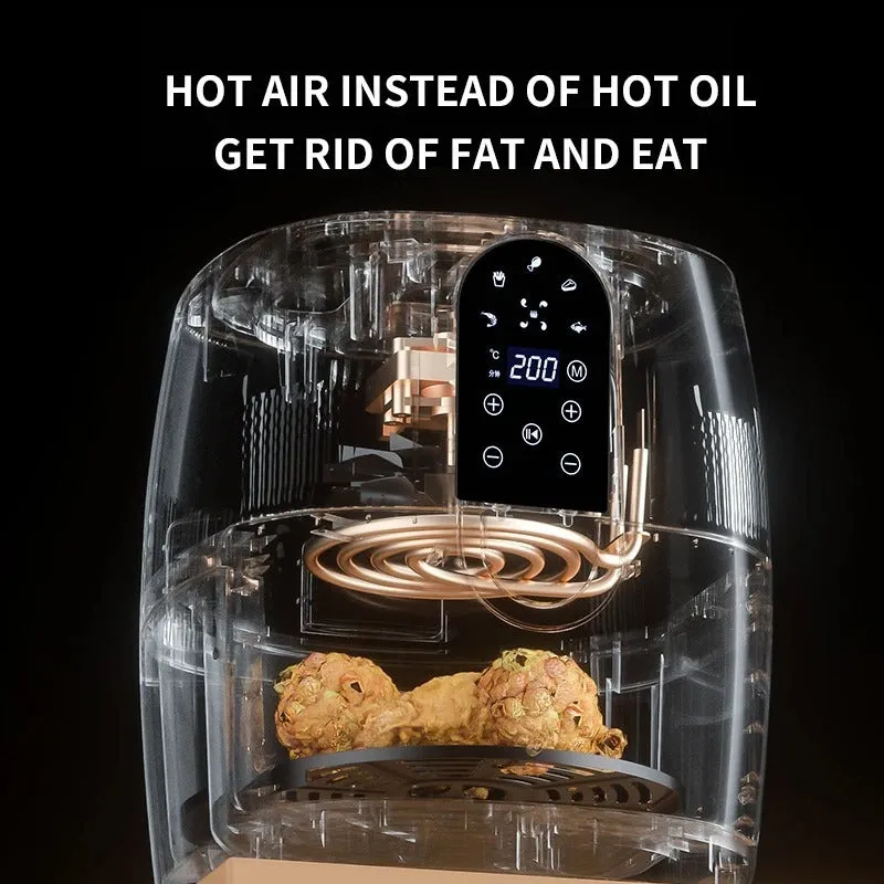 Home Fashion black plastic air fryer with touch screen controls and 4.5-6L capacity