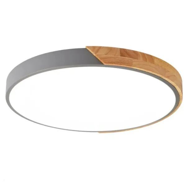 Round 30cm macaron LED ceiling light in seven colour options for bedroom illumination
