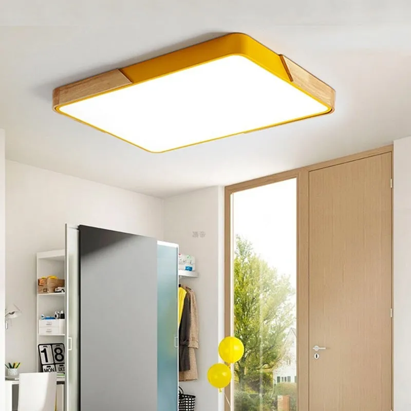 Round 30cm macaron LED ceiling light in seven colour options for bedroom illumination
