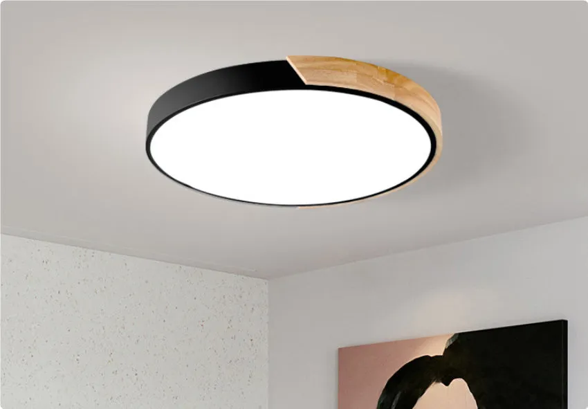 Round 30cm macaron LED ceiling light in seven colour options for bedroom illumination