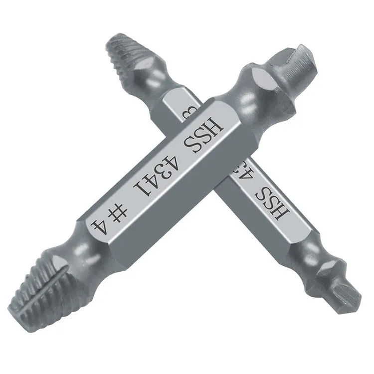 6-piece slip-tooth head screw remover set with high-speed steel construction for stripped screw removal