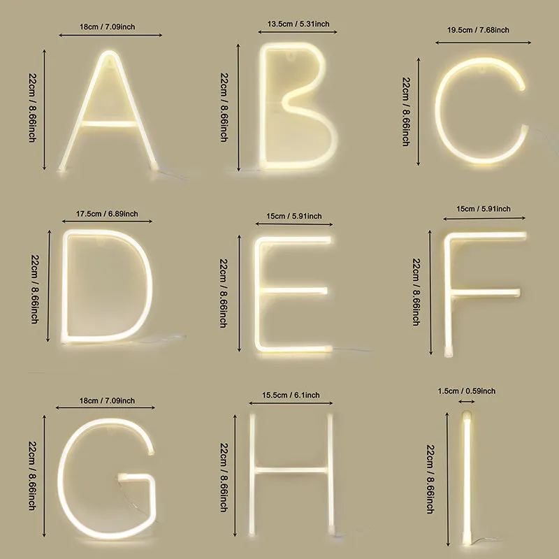 LED alphabet letter light with plastic shell showing single letter illumination as night light