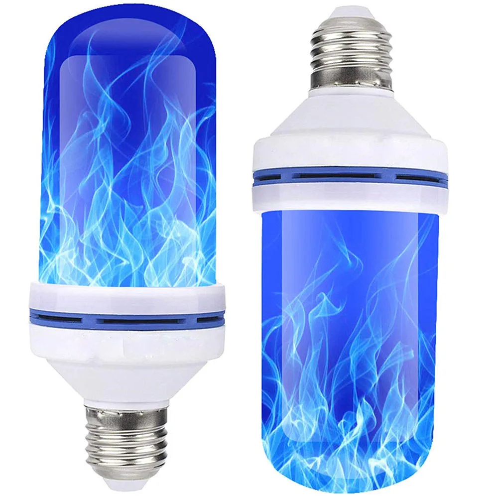 LED flame light bulb 9W 600lm with 4 modes E26/E27/B22 base blue yellow
