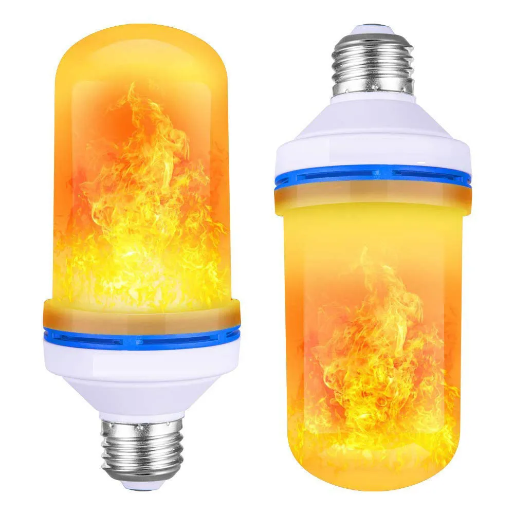 LED flame light bulb 9W 600lm with 4 modes E26/E27/B22 base blue yellow