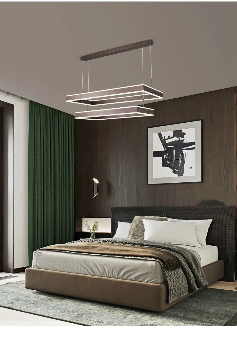 Brown fish-shaped pendant lamp ceiling chandelier with remote control and USB power cable