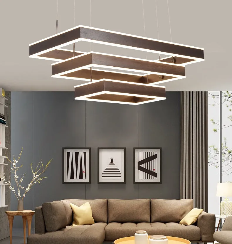 Brown fish-shaped pendant lamp ceiling chandelier with remote control and USB power cable