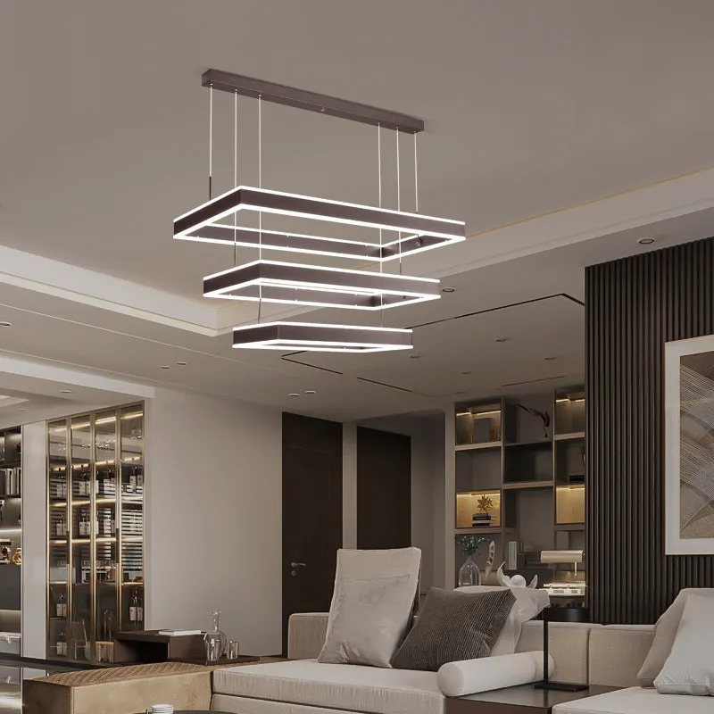 Brown fish-shaped pendant lamp ceiling chandelier with remote control and USB power cable