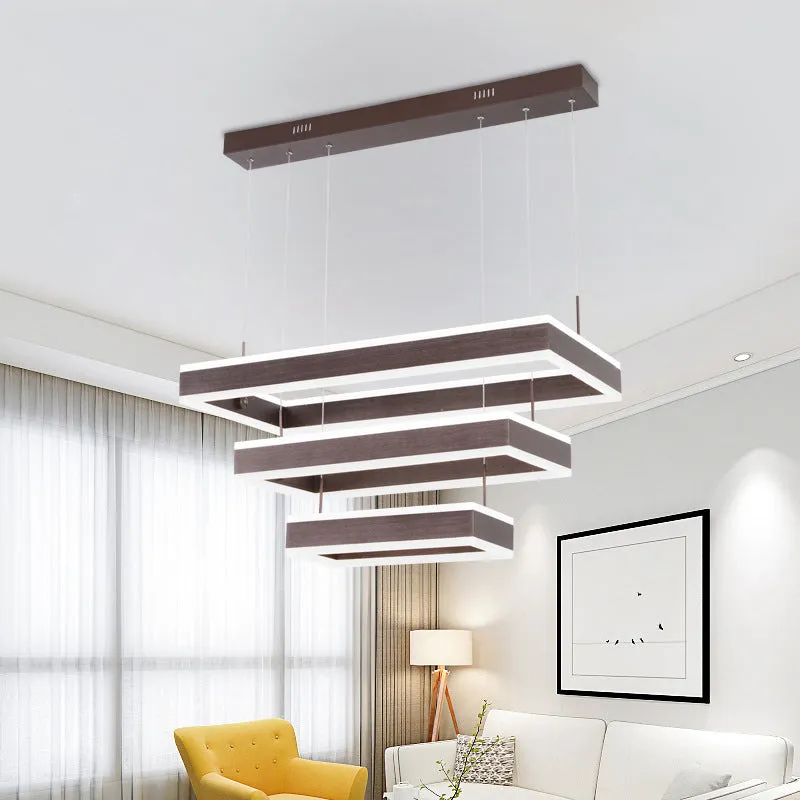 Brown fish-shaped pendant lamp ceiling chandelier with remote control and USB power cable