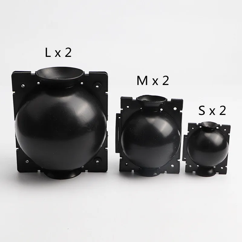 PP plastic plant propagation box or grafting ball for high pressure air layering, shown in black, green, and white colour options.