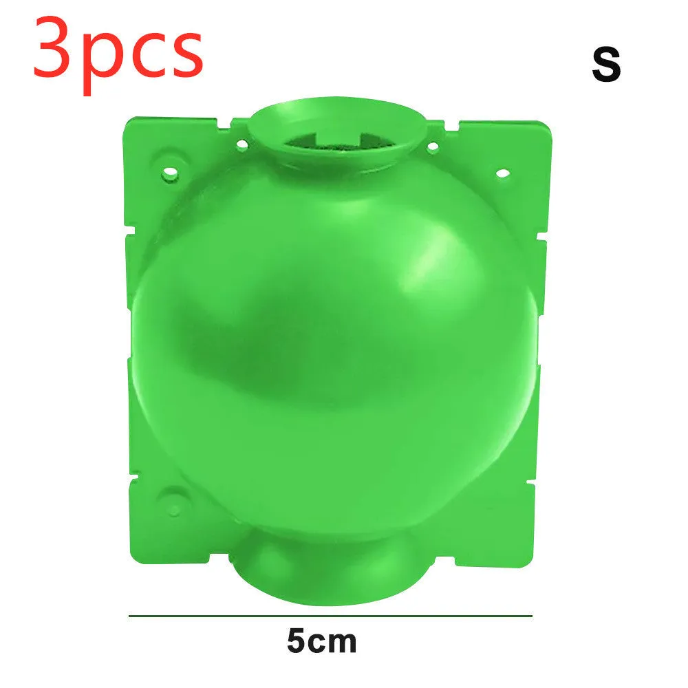 PP plastic plant propagation box or grafting ball for high pressure air layering, shown in black, green, and white colour options.