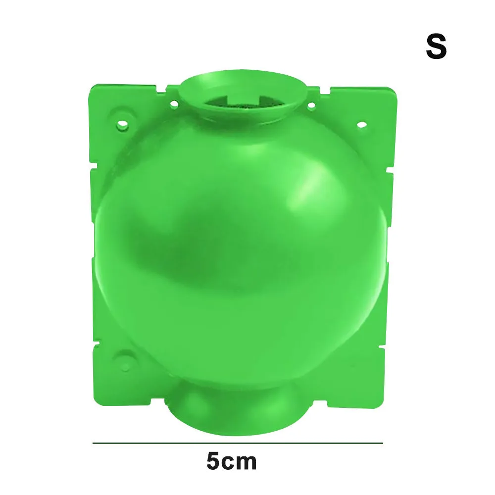 PP plastic plant propagation box or grafting ball for high pressure air layering, shown in black, green, and white colour options.