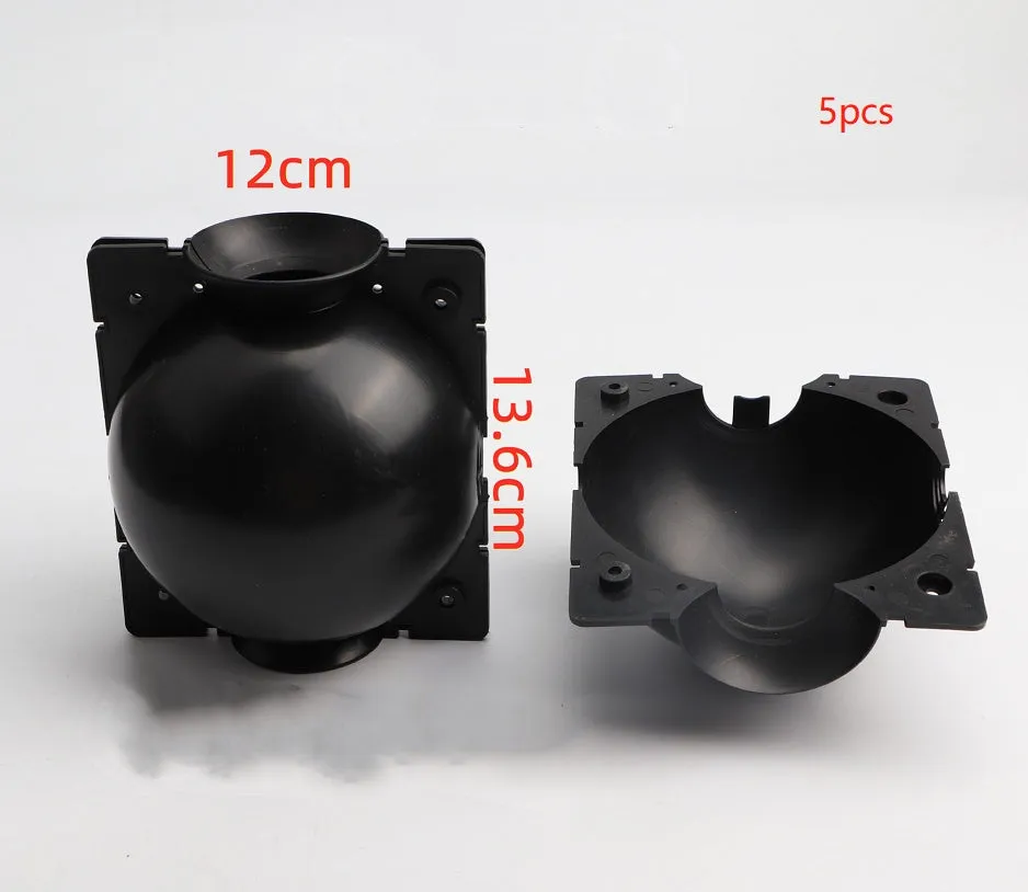 PP plastic plant propagation box or grafting ball for high pressure air layering, shown in black, green, and white colour options.
