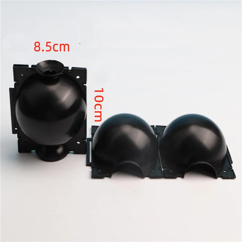 PP plastic plant propagation box or grafting ball for high pressure air layering, shown in black, green, and white colour options.