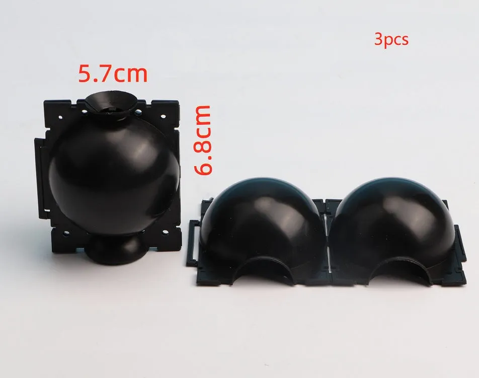 PP plastic plant propagation box or grafting ball for high pressure air layering, shown in black, green, and white colour options.