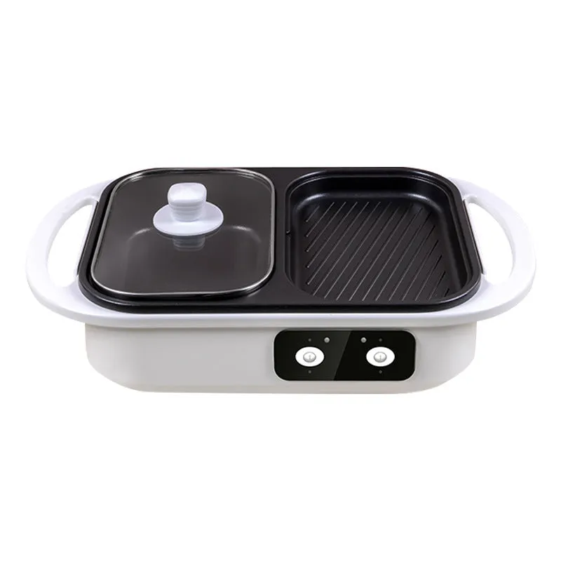 Roast all-in-one electric cooking pot with knob control and 20cm pot mouth, green colour