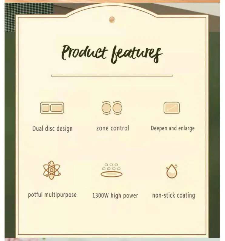 Roast all-in-one electric cooking pot with knob control and 20cm pot mouth, green colour