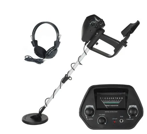 Underground metal detector for beginners with 1 metre range and audible alarm on grass