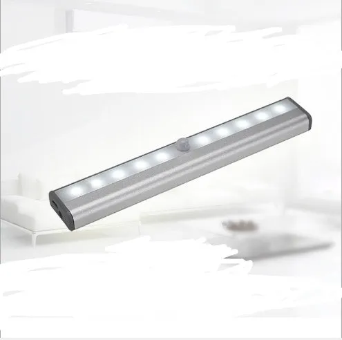 LED sensor light with infrared sensor, aluminium alloy shell, 190x30x16mm, white light