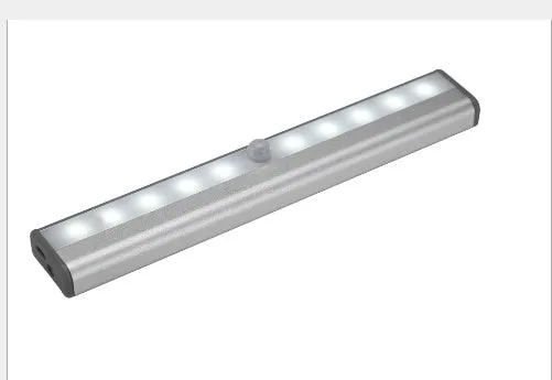 LED sensor light with infrared sensor, aluminium alloy shell, 190x30x16mm, white light