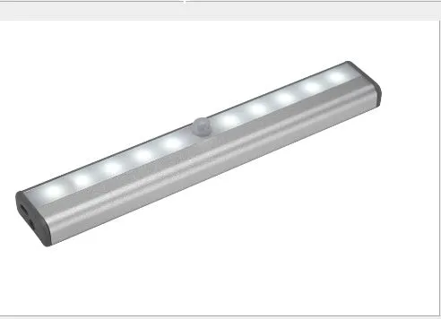 LED sensor light with infrared sensor, aluminium alloy shell, 190x30x16mm, white light
