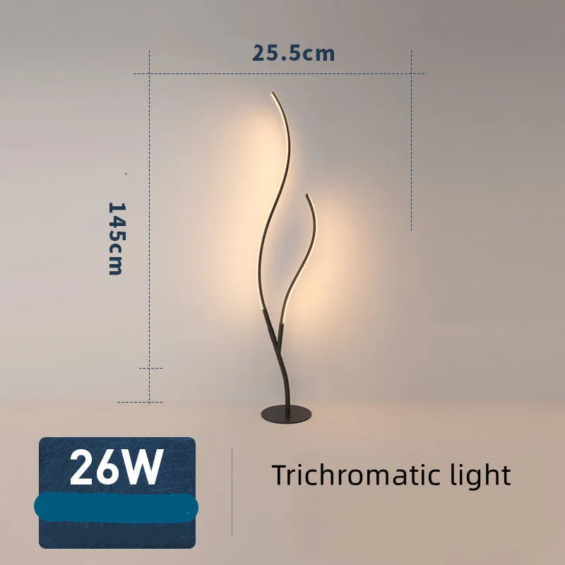 Fashion Twig Artistic Line Floor Lamp in black with silicone shade and aluminium frame