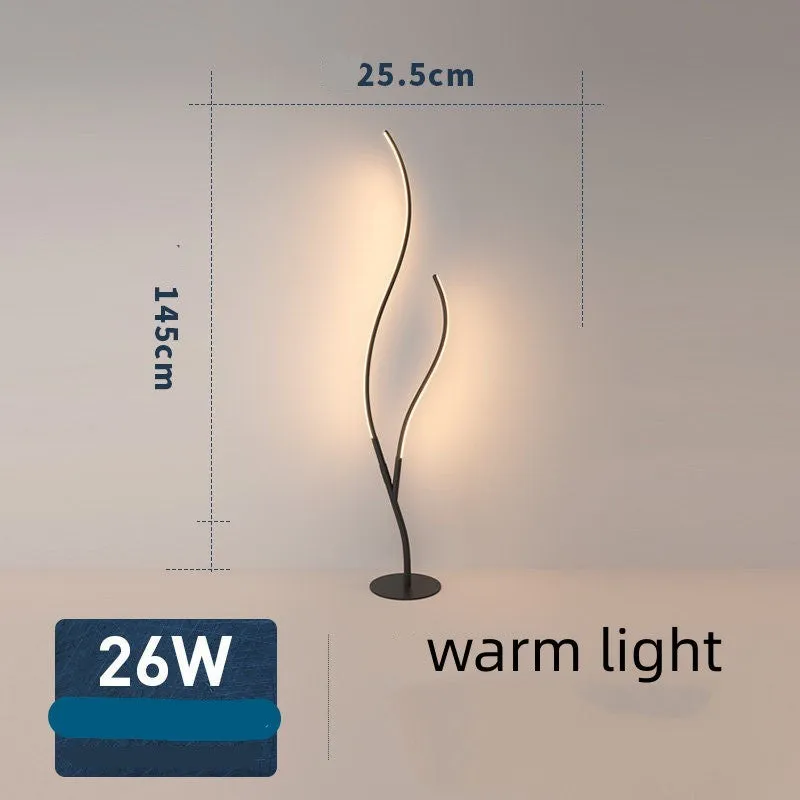 Fashion Twig Artistic Line Floor Lamp in black with silicone shade and aluminium frame