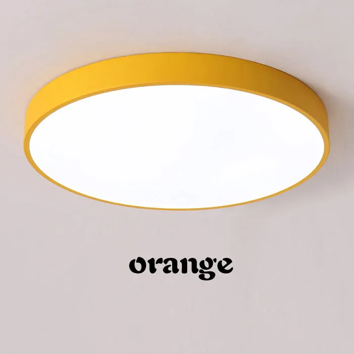 Ultra-thin 22cm 12W LED ceiling light with remote control dimming for modern minimalist rooms