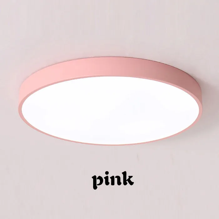 Ultra-thin 22cm 12W LED ceiling light with remote control dimming for modern minimalist rooms