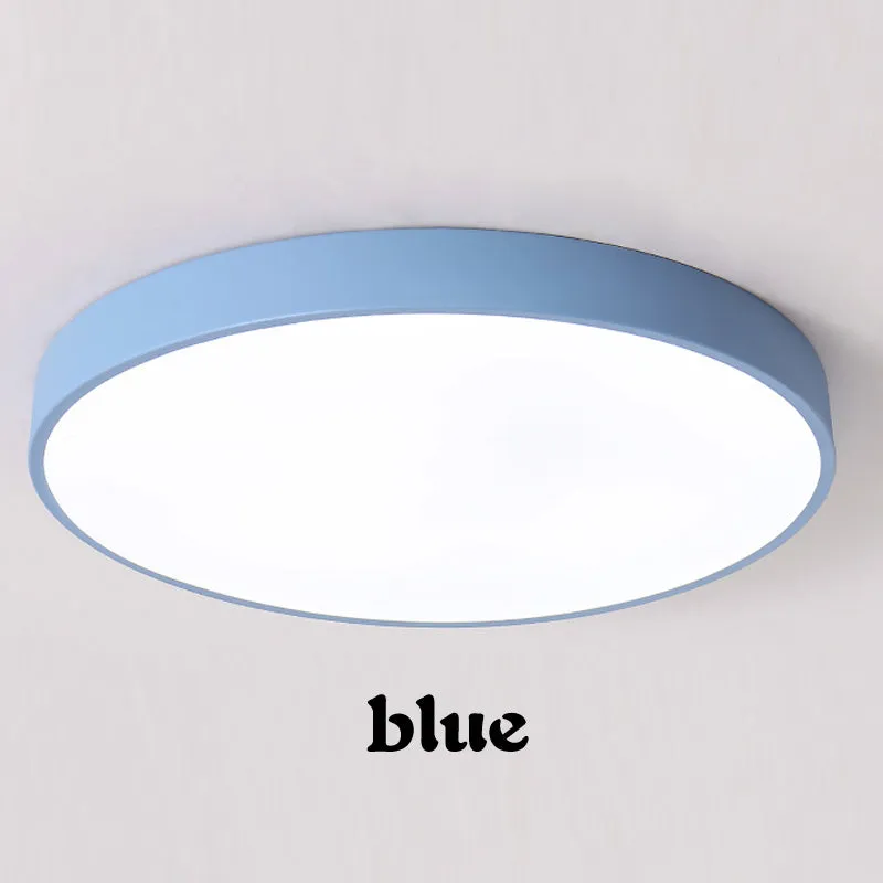 Ultra-thin 22cm 12W LED ceiling light with remote control dimming for modern minimalist rooms
