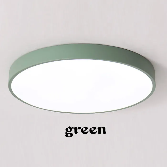 Ultra-thin 22cm 12W LED ceiling light with remote control dimming for modern minimalist rooms