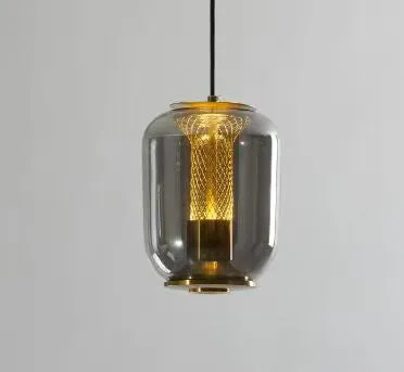 Minimalist chandelier in clear, cognac or smoky grey colour D16xH20cm dimensions