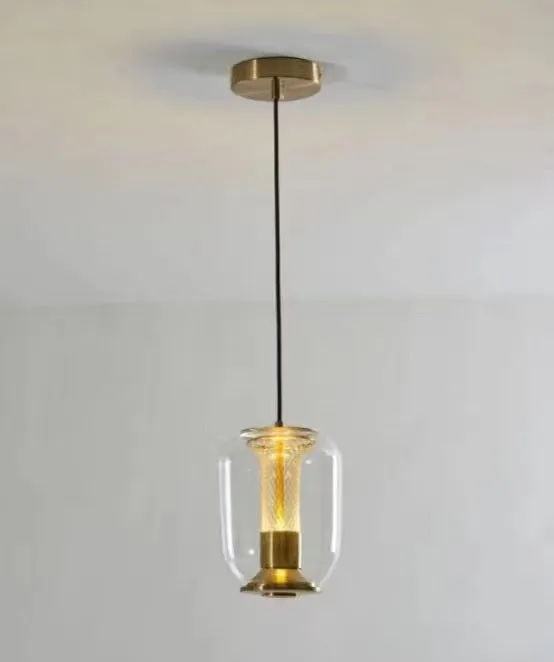 Minimalist chandelier in clear, cognac or smoky grey colour D16xH20cm dimensions