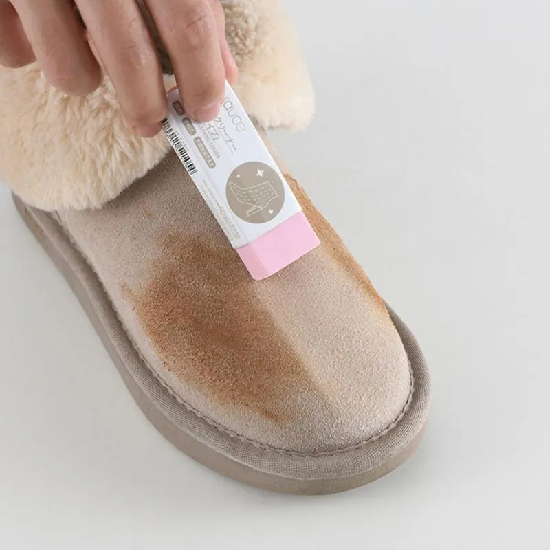 Pink shoe cleaning eraser 7x2.5x1.5cm for leather and suede footwear