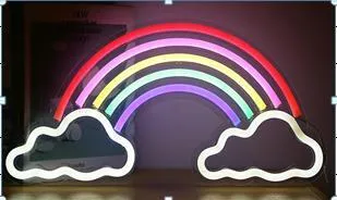 LED pendant neon light with acrylic backboard in blue colour showing 45cm length and compact design