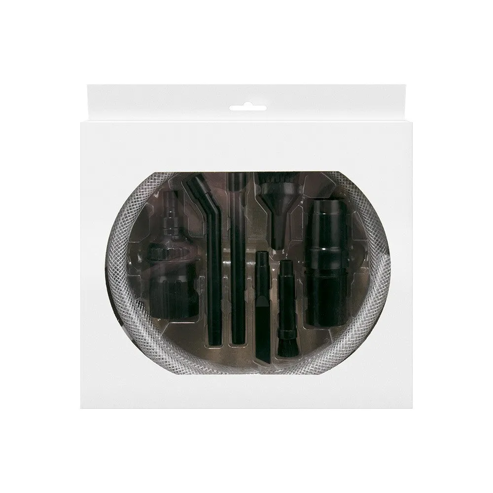 Eight-piece vacuum cleaner suction head accessory set for small area cleaning