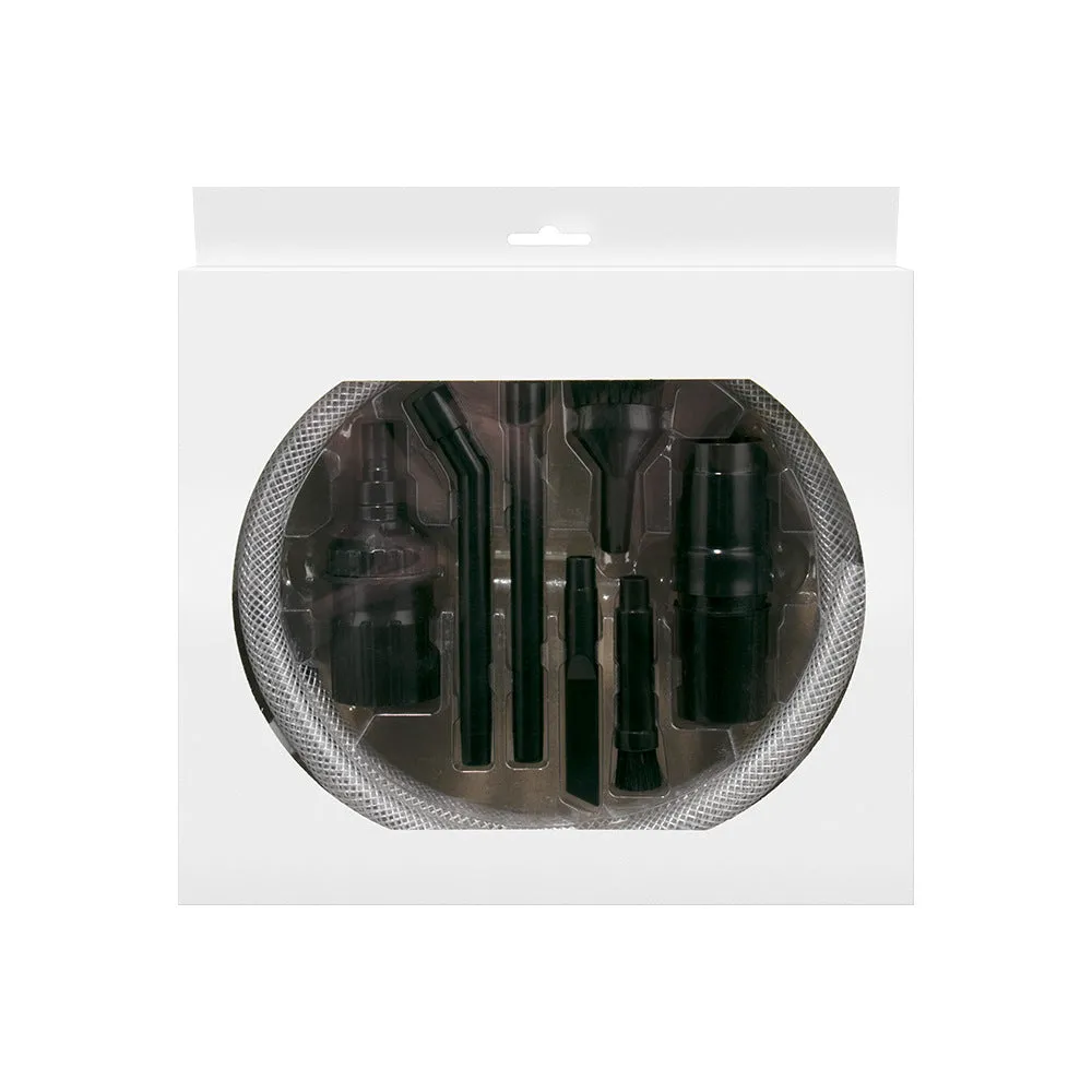 Eight-piece vacuum cleaner suction head accessory set for small area cleaning