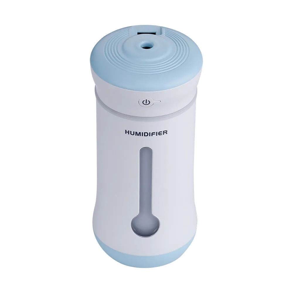 Creative air purifier car humidifier with 300ml tank, USB DC5V, 7.6x7.6x17cm, pink colour