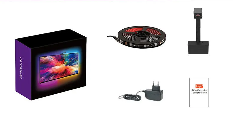 Graffiti IPC TV screen colour picker kit with RGB LED strip, controller, and Alexa support