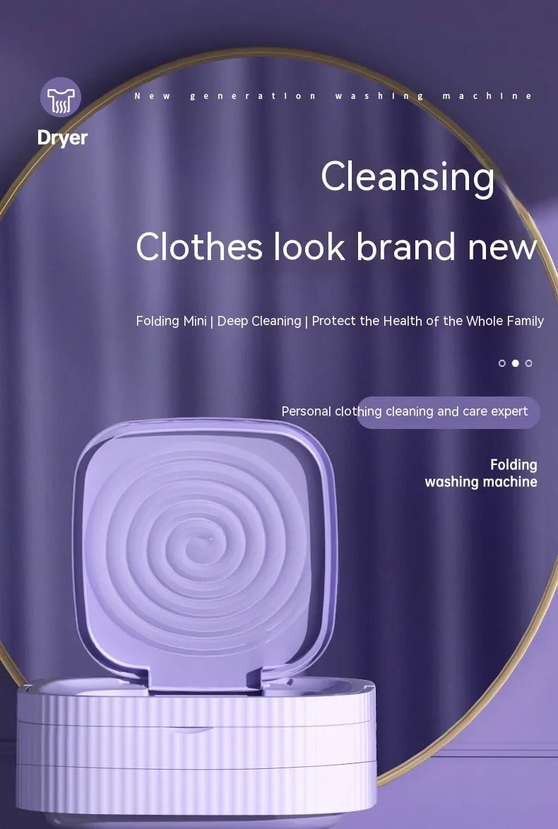 Plastic folding washing machine with 10L drain basket for underwear and small items, green