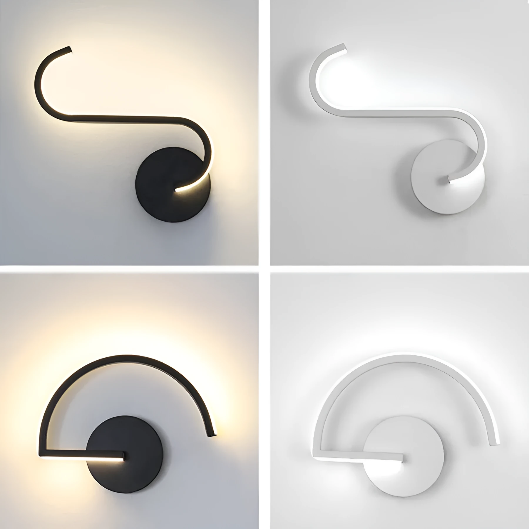 LED reading wall light aluminium petal shade 120x220x70mm white light style