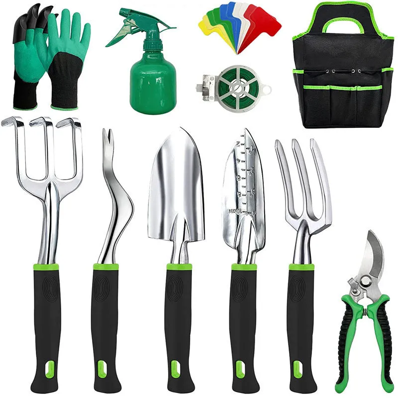 Three-piece aluminium alloy garden tool combination set available as 49 or 82 piece with customisable colour