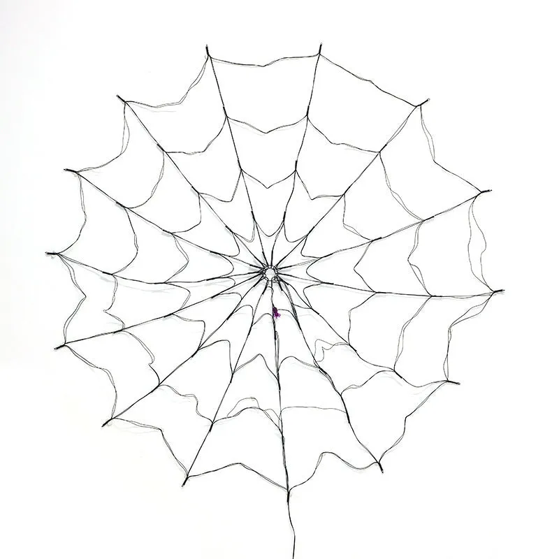 LED spider web light 1.5 metre diameter PVC Halloween decoration with warm glow on wall