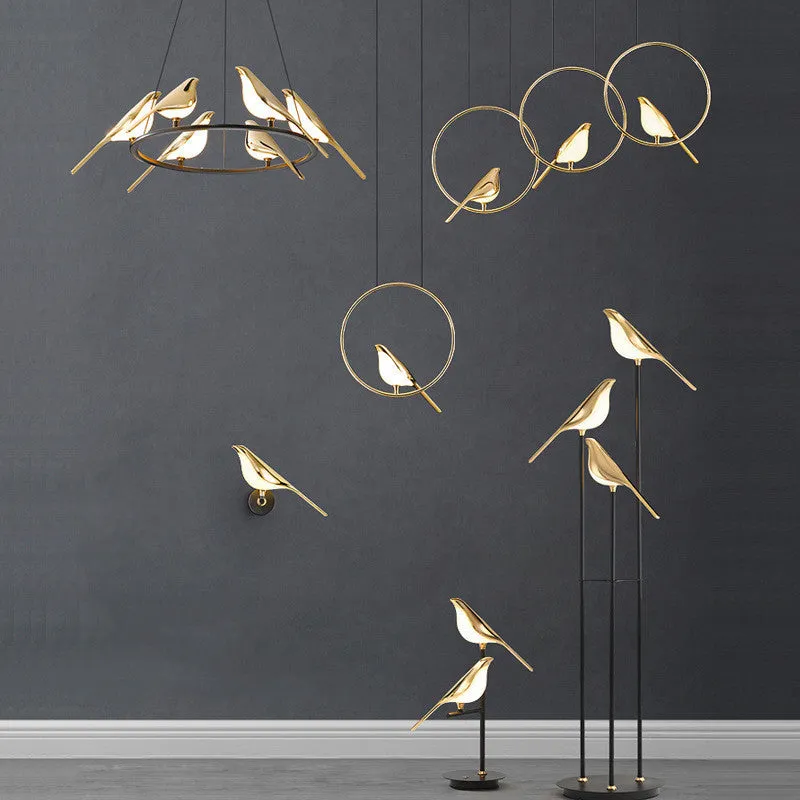 Modern simplicity magpie bird LED wall lamp in aluminium and zinc alloy, single-head style, for indoor installation