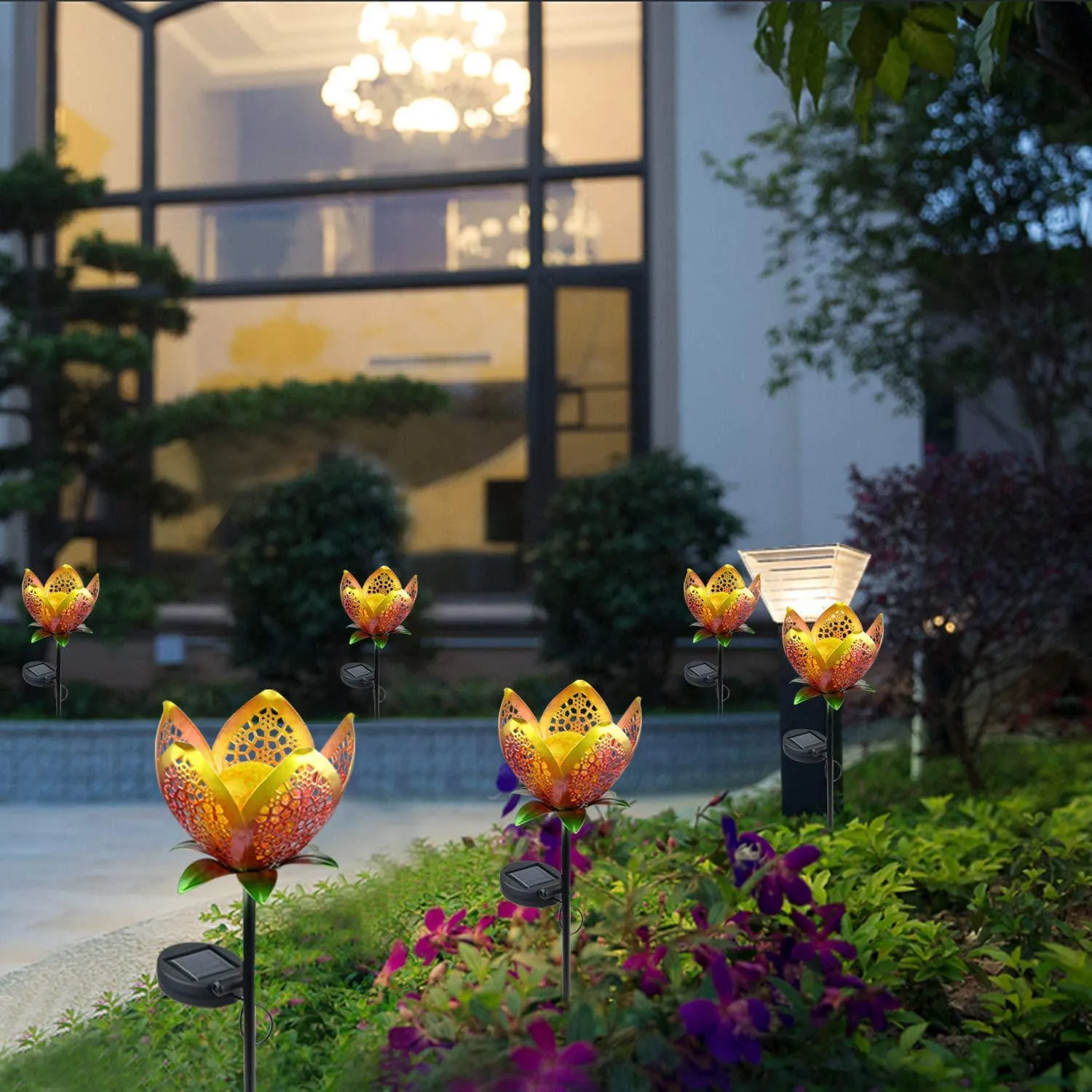 Solar lawn light 450mm warm light IP44 for garden lawn decoration