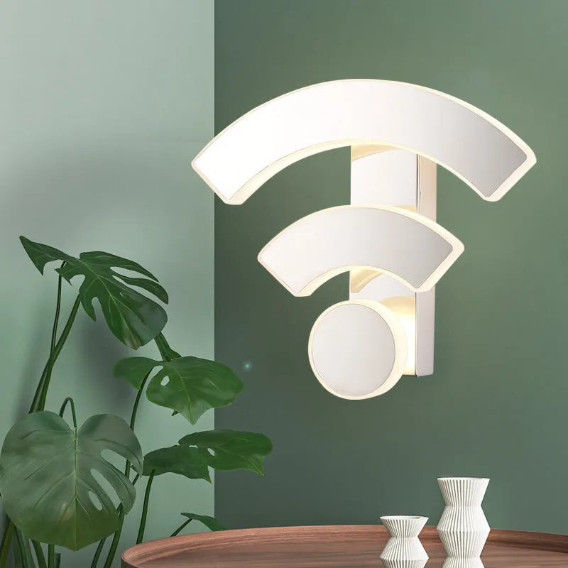 Frosted acrylic indoor wall light with WiFi logo shape, 11W, white and warm white options, 260x75x220mm
